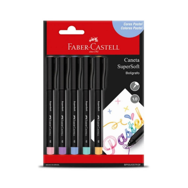 Estojo Supersoft Pen 1.0mm Pastel C/5 Bpss/estpzf